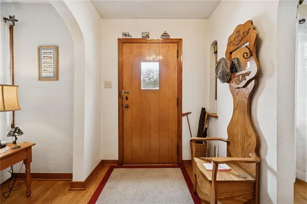 a view of a hallway with workspace