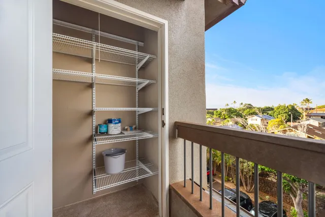 a building outdoor space with patio furniture