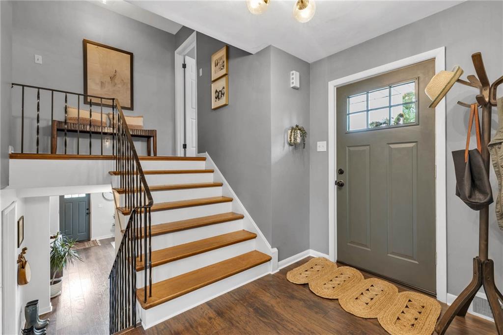 139 Laurel Drive Beaver, PA 15009 - Photo 8 of 46 a view of entryway with wooden floor and stairs
