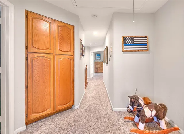 a bedroom with a bed and furniture