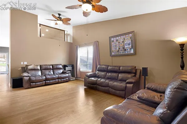 a living room with furniture