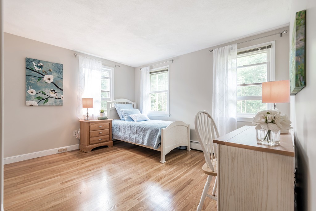 125 Rattlesnake Hill Road Andover, MA 01810 - Photo 21 of 28 a bedroom with a bed wooden floor and windows