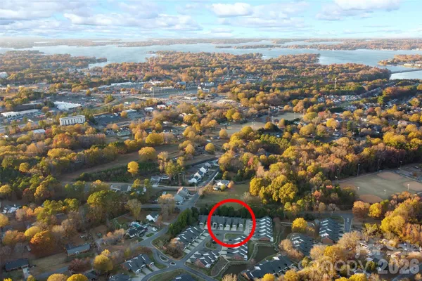 an aerial view of multiple house