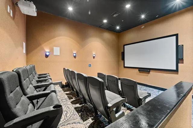 a projector room with furniture