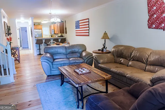 a kitchen with a cabinets and furniture