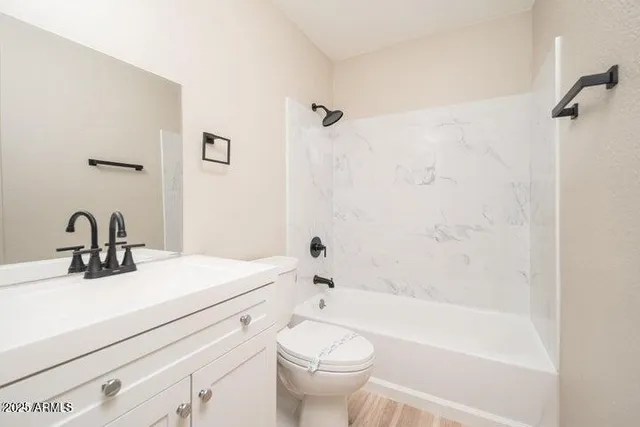 a bathroom with a sink a toilet and a bathtub