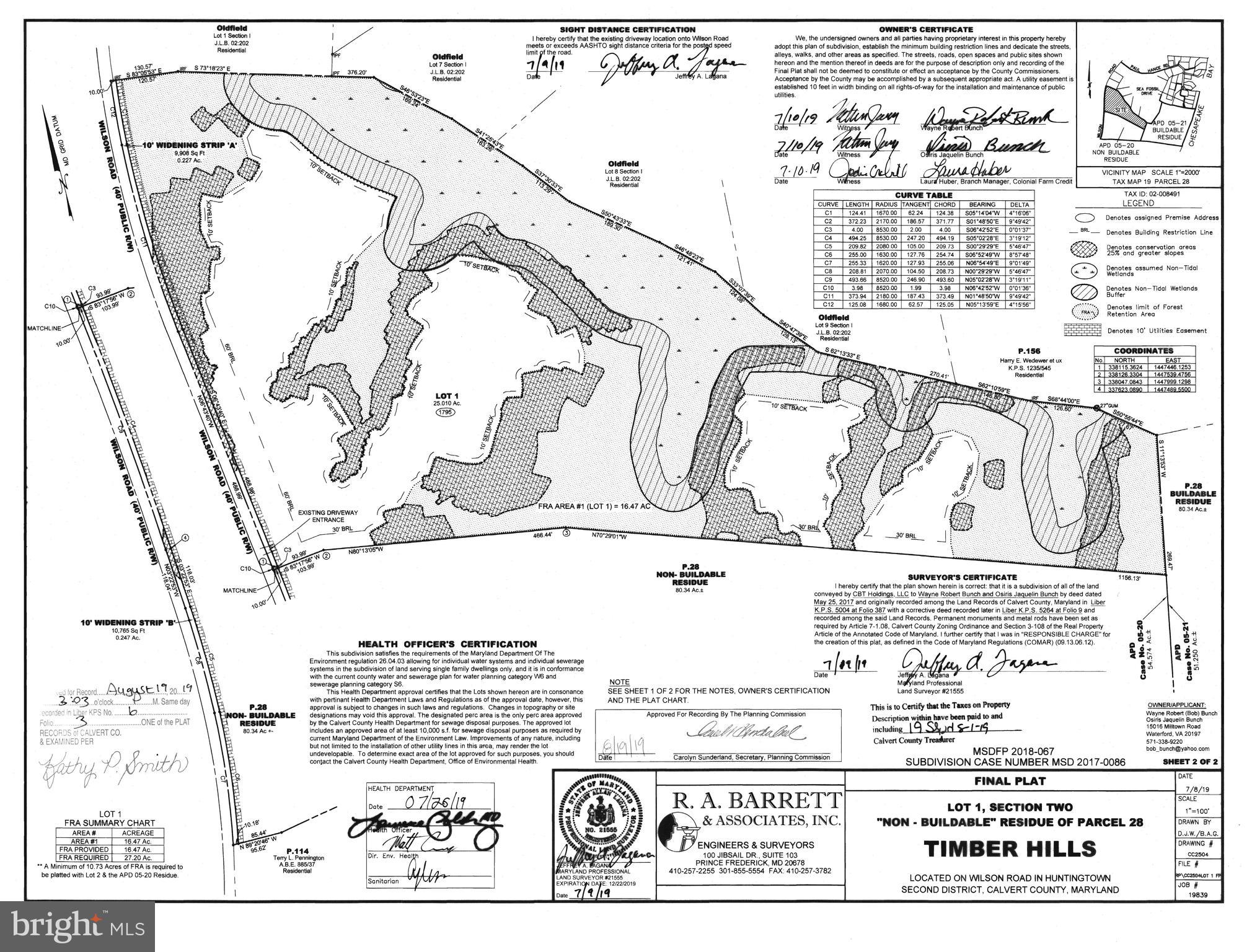1795 Wilson Road Huntingtown, MD 20639 - Photo 9 of 10 Final Plat Approved