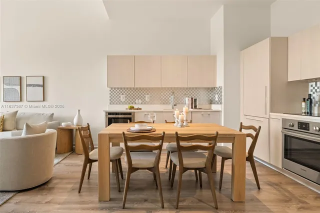 a living room with furniture