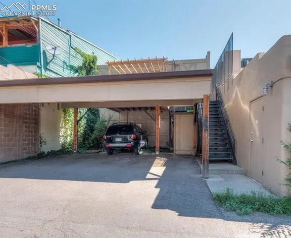 a view of a car garage