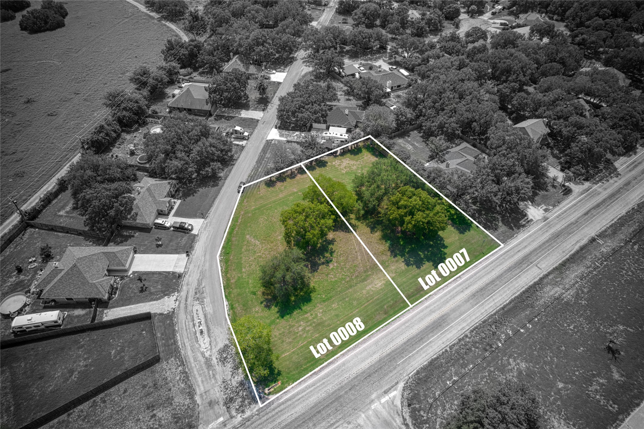 1670 Fm 1670 Whisper Trail Road Belton, TX 76513 - Photo 1 of 17 Aerial perspective of suburban area with property parcel outlined
