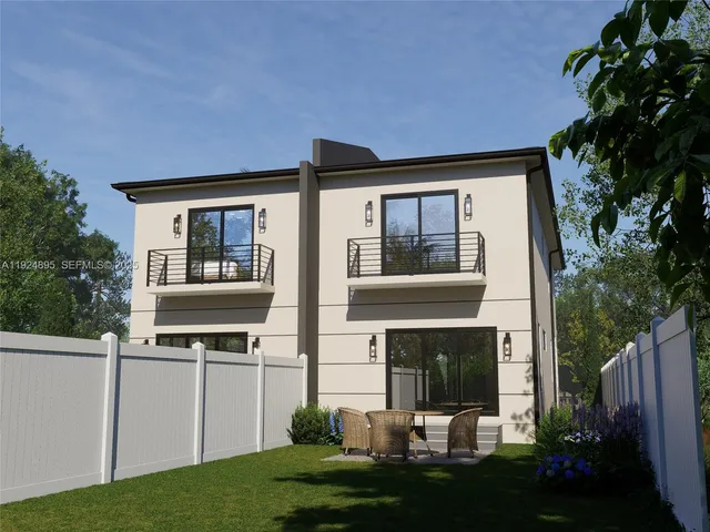 a house view with a garden space