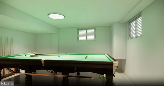 a room with pool table