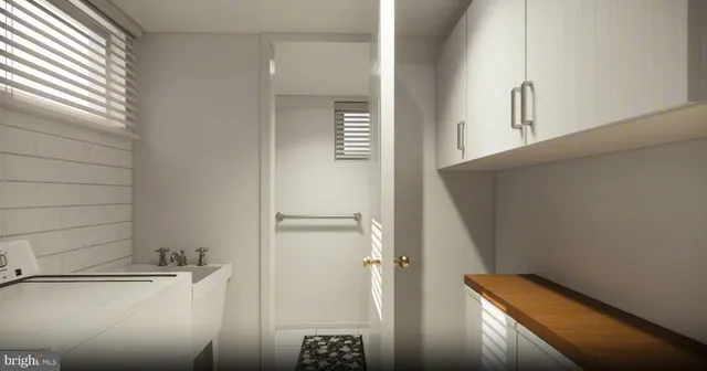 a view of hallway with stairs