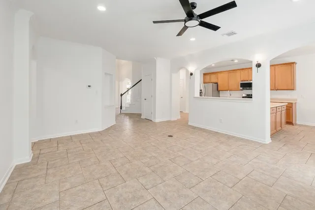 a view of a livingroom with an empty space