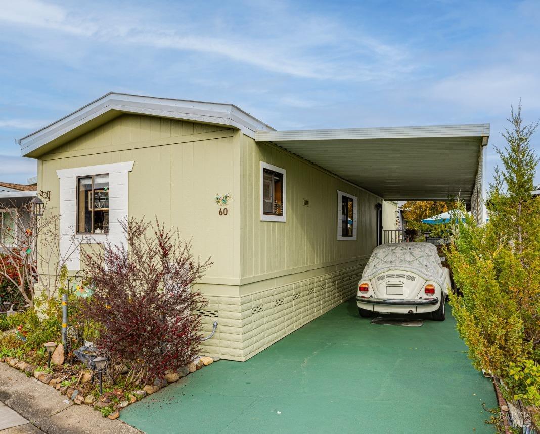 a car parked in front of a house