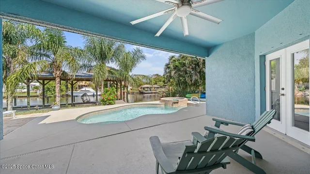a living room with a large window