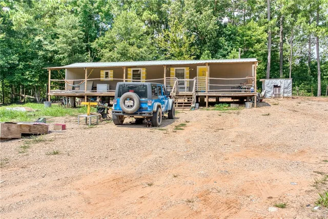 a car parked in front of a house