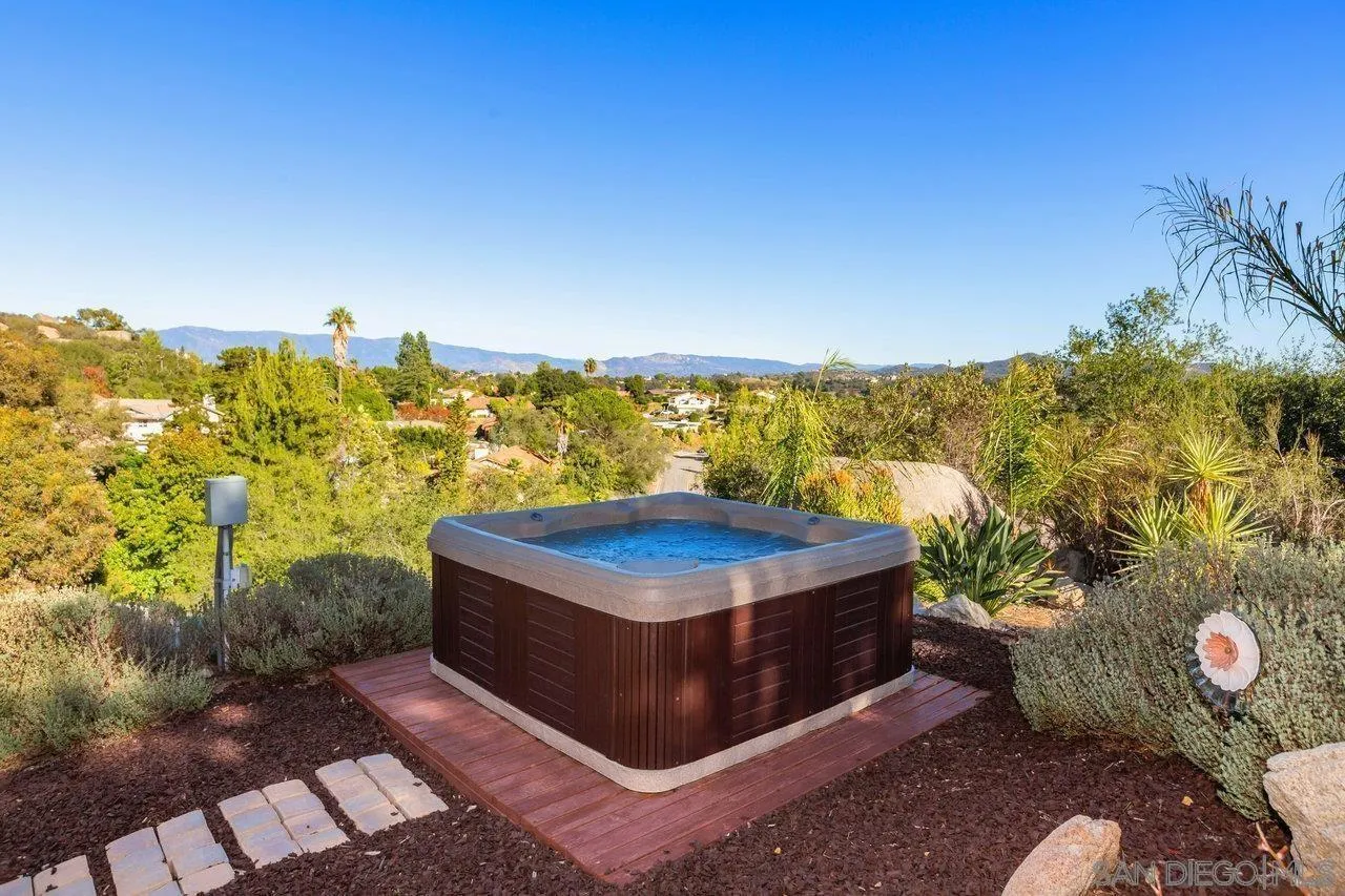 28423 Wimbleton Lane Escondido, CA 92026 - Photo 23 of 25 a view of a backyard with plants and lake view