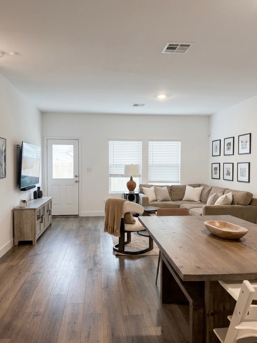 13513 Menard Way Elgin, TX 78621 - Photo 4 of 18 Living room featuring dark wood-type flooring and baseboards