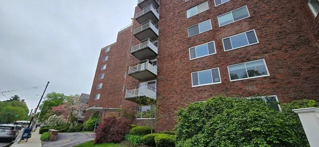 front view of a brick building