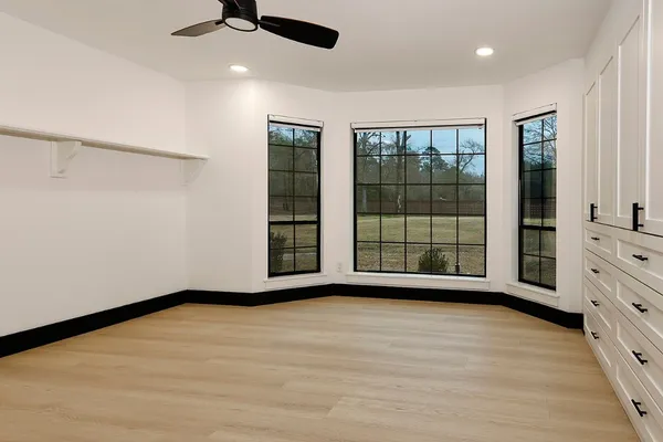 an empty room with a window