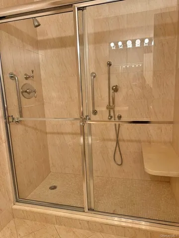 a bathroom with a shower