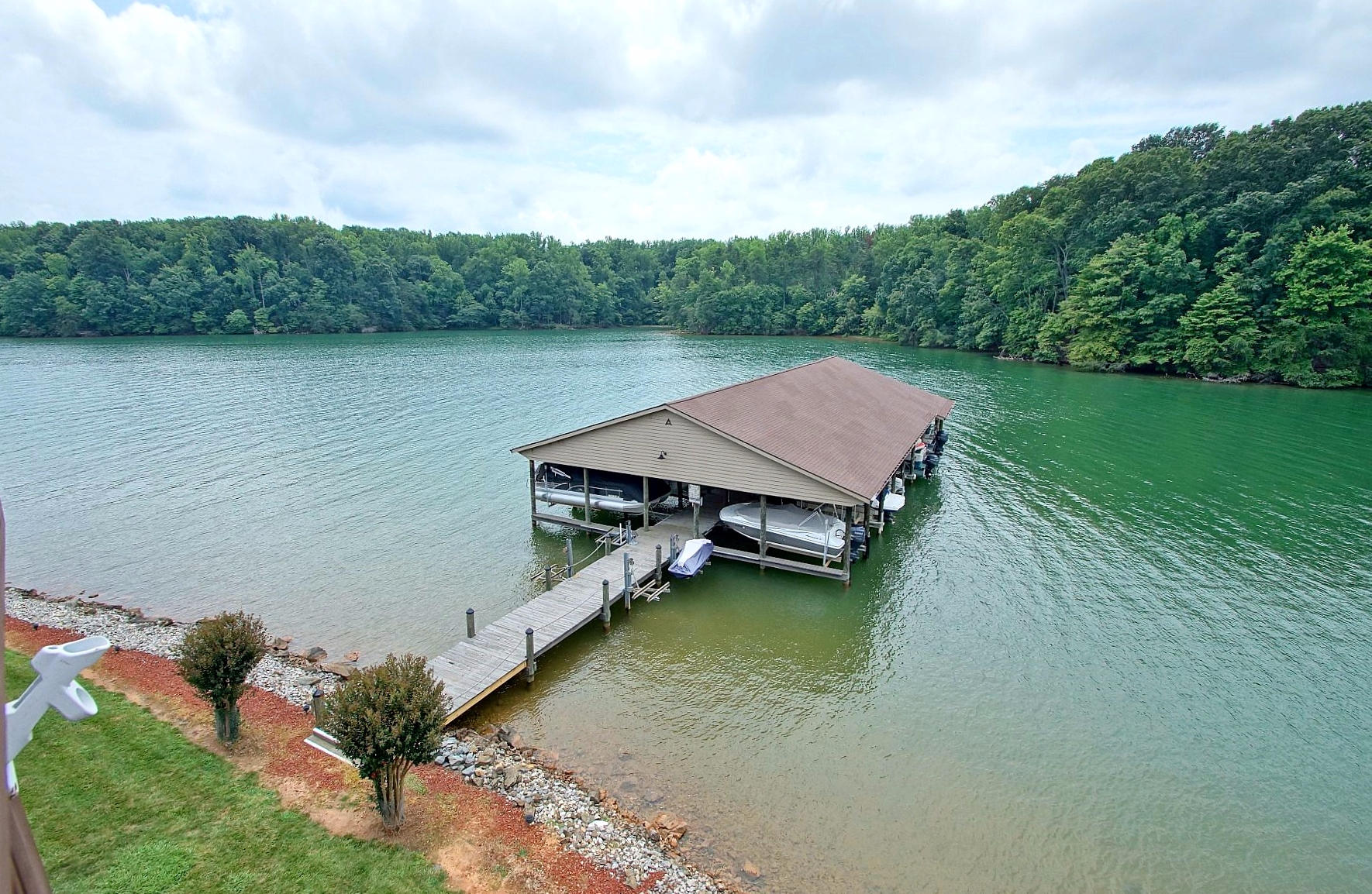 650 Monte Vista Road, Unit 403 Union Hall, VA 24176 - Photo 13 of 37 an aerial view of a house with pool and a yard