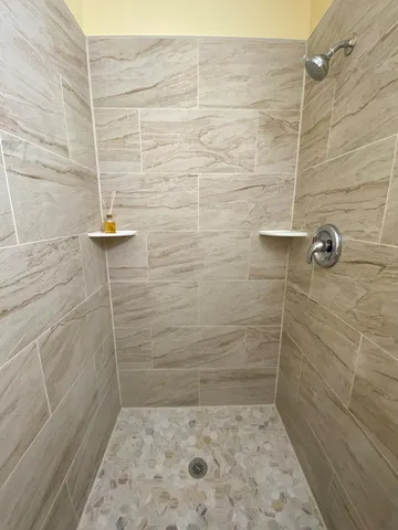 a bathroom with a shower