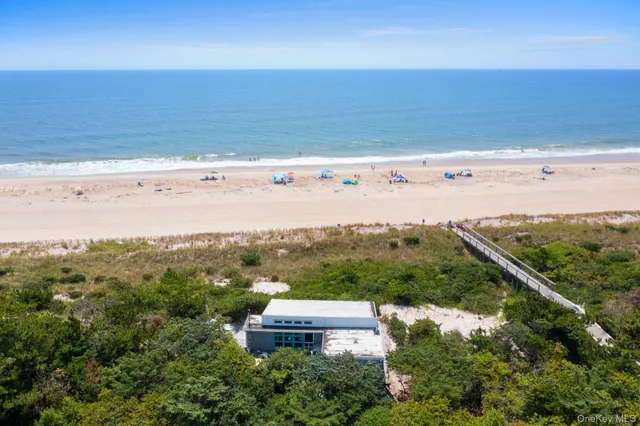 a view of an ocean and beach