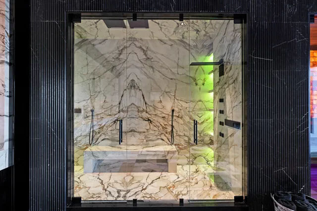 a view of a terrace with furniture