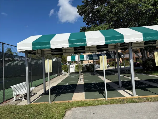 a front view of a building with street