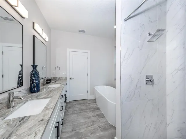 a living room with a large window