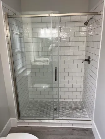 a bathroom with a shower