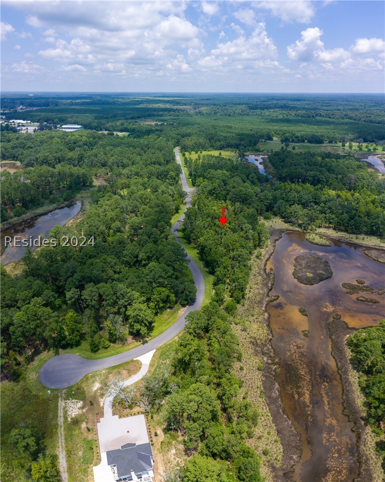 859 Bridle Path Boulevard Hardeeville, SC 29927 - Photo 29 of 40 Bird's eye view of the termination of Bridle Path Blvd, a lovely quiet cul de sac and Lot 27 as it borders the road and looks out over the marsh.