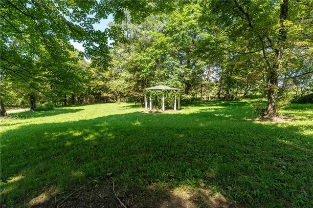 a view of green field with trees