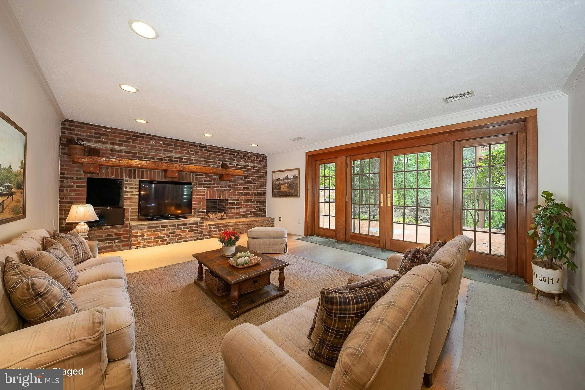 577 Tory Hill Road Devon, PA 19333 - Photo 47 of 63 Rec Room w/ Brick Raised Hearth Fireplace