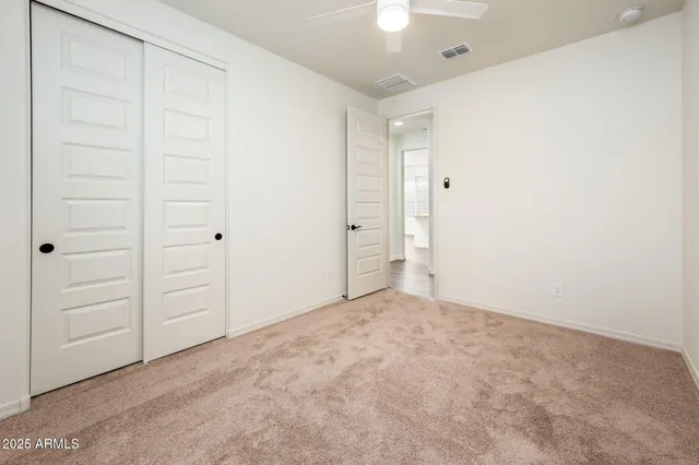 an empty room with closet