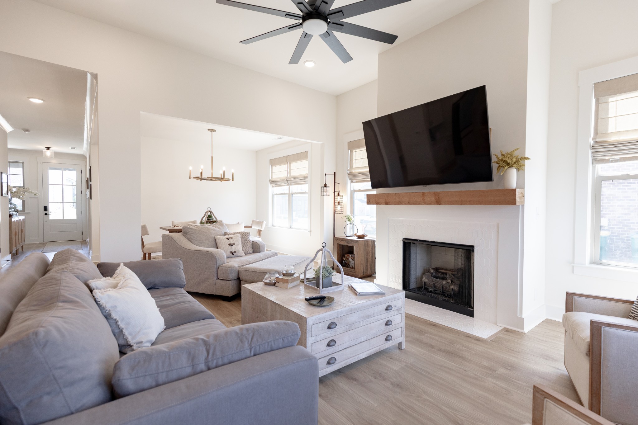 194 Phillips Bend Spring Hill Spring Hill, TN 37174 - Photo 24 of 70 a living room with furniture fireplace and flat screen tv