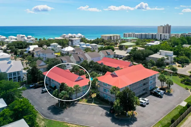 an aerial view of a house