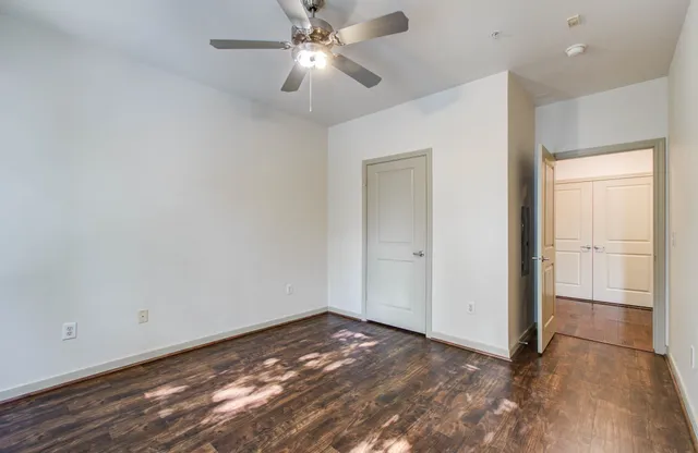 a view of a room with racks on the wall