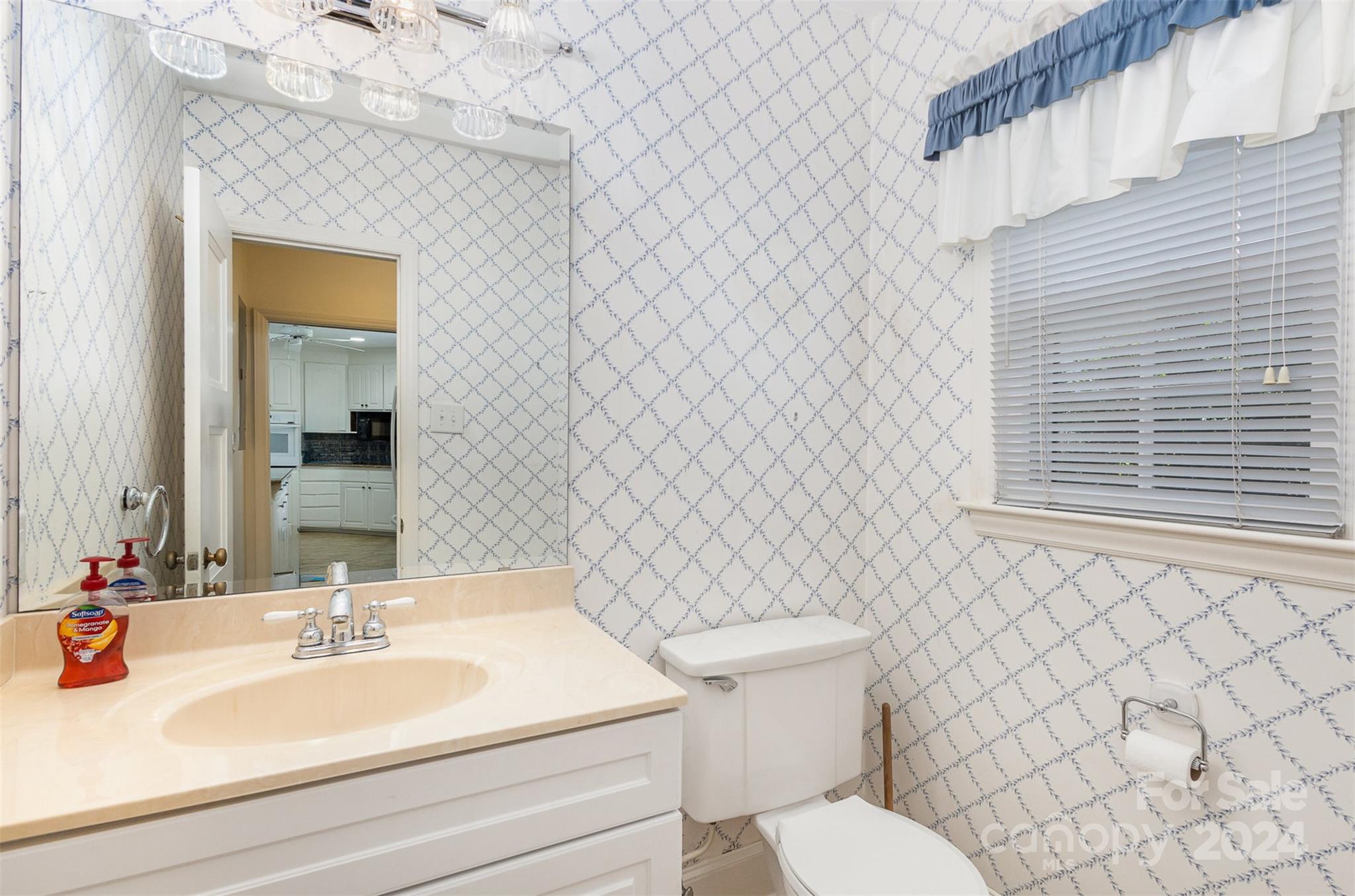3524 Highview Road Charlotte, NC 28210 - Photo 9 of 34 a bathroom with a sink a toilet and mirror