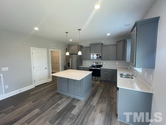 24 Star Valley Dr. Valley Angier, NC 27501 - Photo 18 of 23 a large kitchen with kitchen island a sink stainless steel appliances and cabinets
