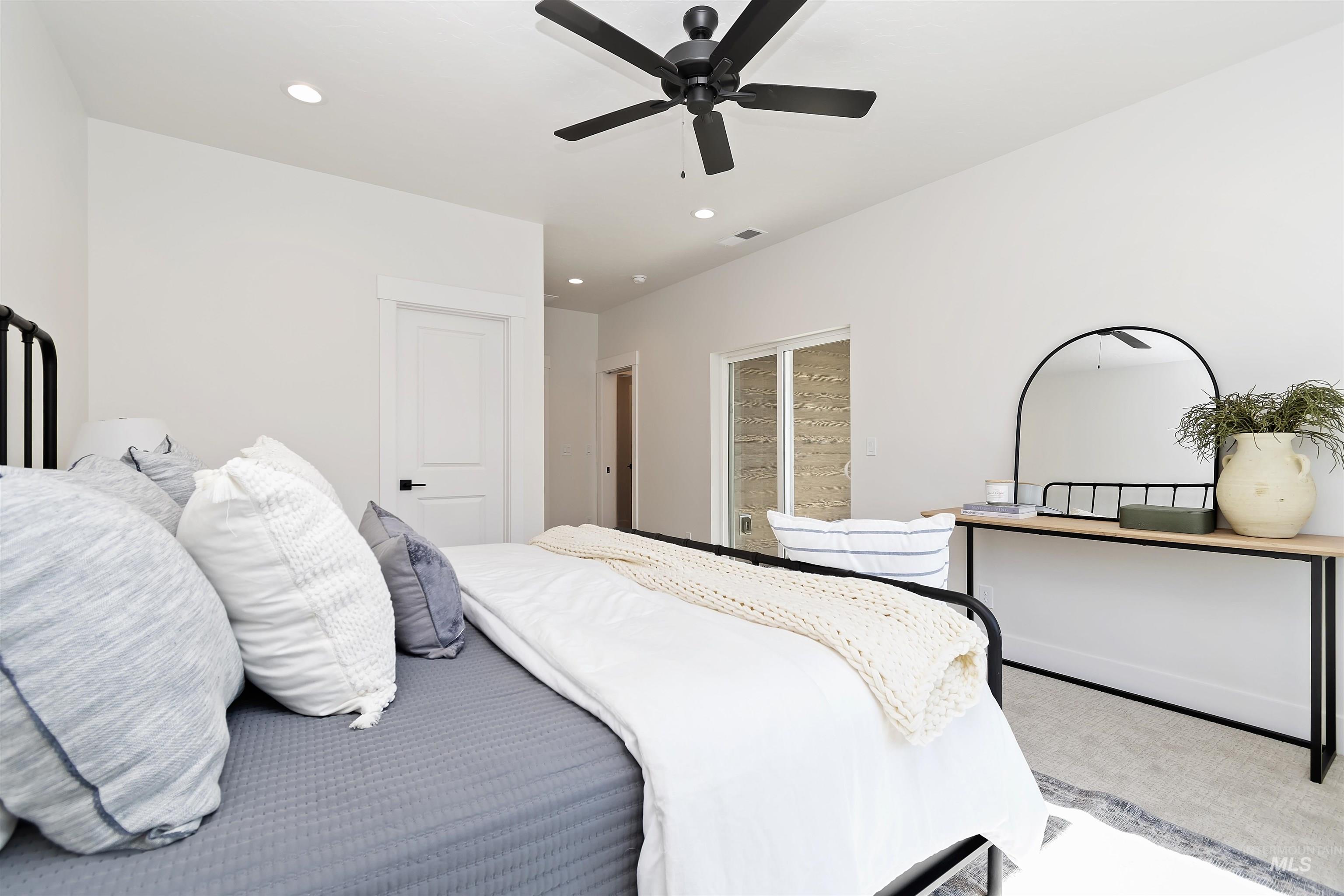724 South Calhoun Lane Star, ID 83669 - Photo 23 of 46 Carpeted bedroom featuring recessed lighting and ceiling fan