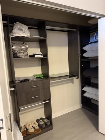 a close view of closet