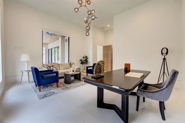 a view of a workspace with furniture