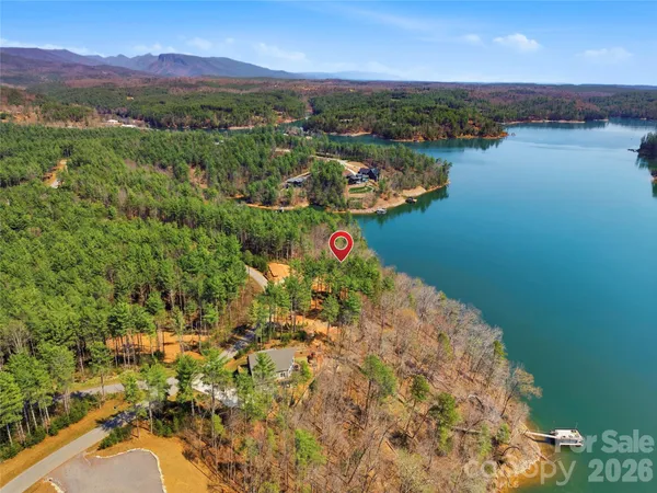 a view of a lake with a mountain