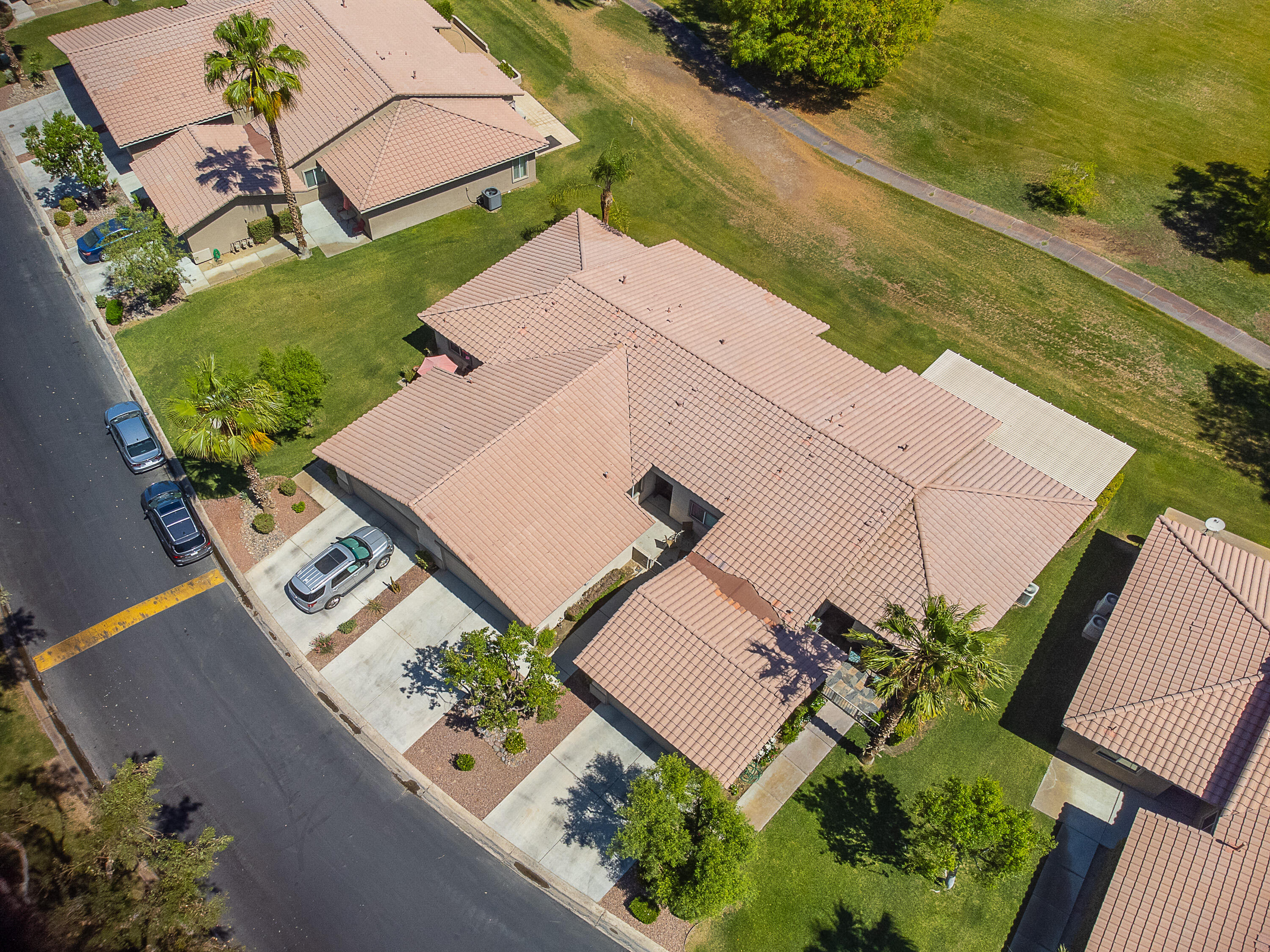 82368 Lancaster Way Indio, CA 92201 - Photo 34 of 35 an aerial view of a house with a garden