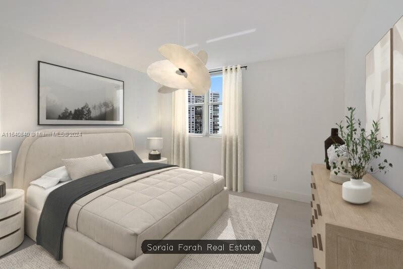 2475 Brickell Avenue, Unit 1606 Miami, FL 33129 - Photo 13 of 21 a bedroom with a bed and a painting on the wall