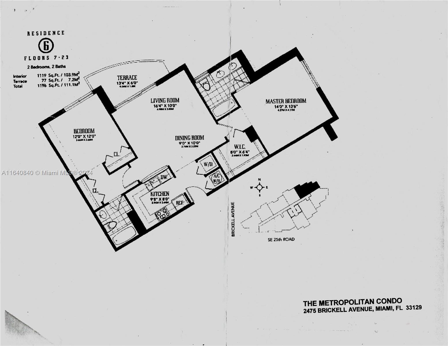 2475 Brickell Avenue, Unit 1606 Miami, FL 33129 - Photo 18 of 21 wooden floor with white walls and white walls