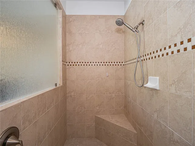 a bathroom with a shower